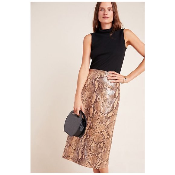 Anthropologie Dresses & Skirts - Anthro Current Air Orly snake print midi skirt